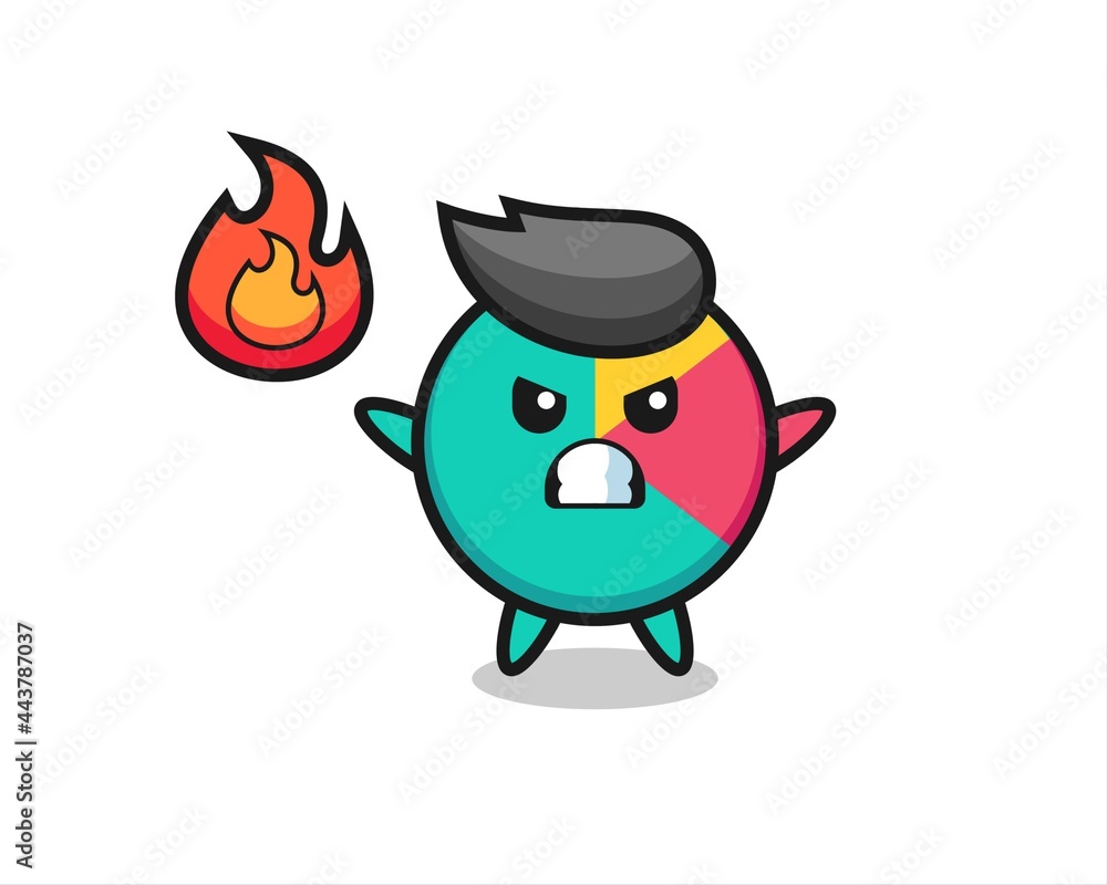 Fototapeta premium chart character cartoon with angry gesture