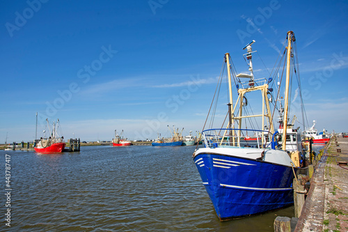 Fishing boat in the harbor from Lauwersoog in the Netherlands