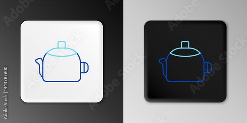 Line Kettle with handle icon isolated on grey background. Teapot icon. Colorful outline concept. Vector