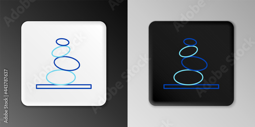 Canvas Print Line Stack hot stones icon isolated on grey background