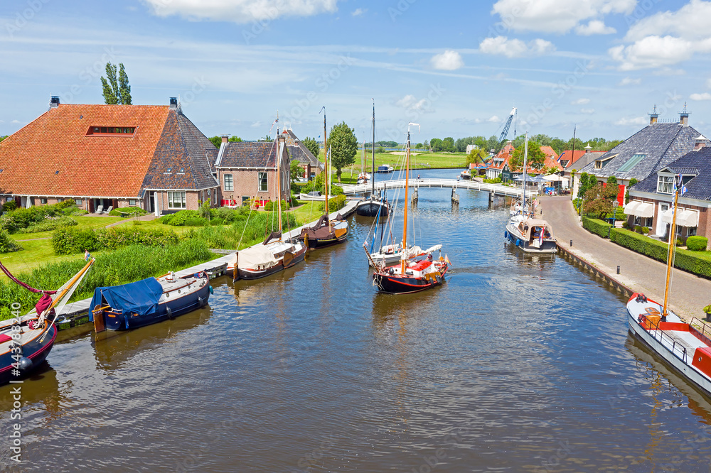Obraz premium Aerial from the village Gaastmeer in Friesland the Netherlands