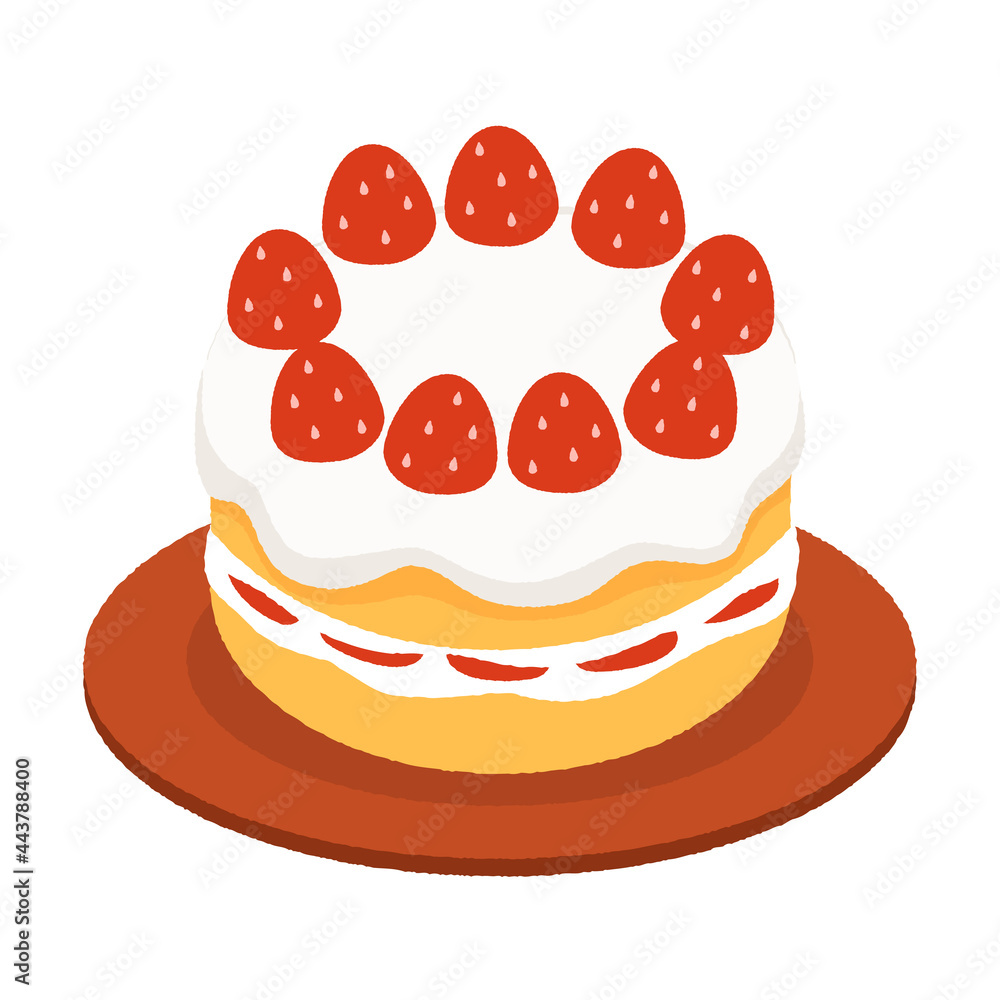 苺のショートケーキのイラスト Stock Vektorgrafik Adobe Stock