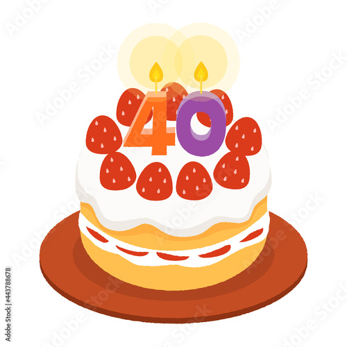 40歳の誕生日ケーキ、40周年のアニバーサリーケーキ