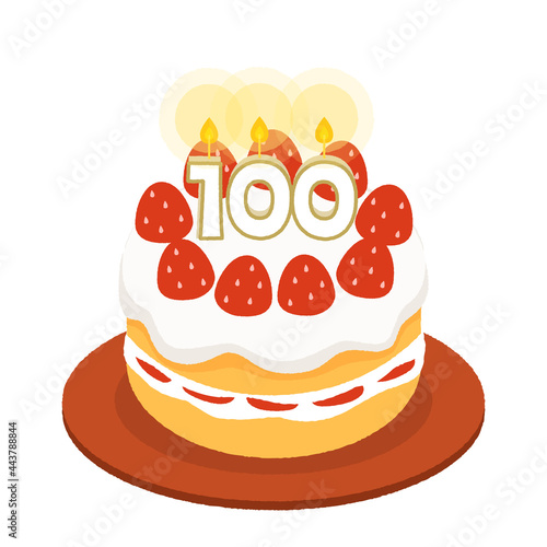 100歳の誕生日ケーキ、100周年のアニバーサリーケーキ