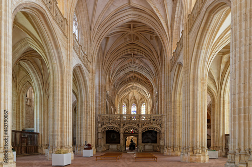 BOURG-EN-BRESSE  FRANCE  June 29  2021   Gothic interior of Brou Royal Monastery church