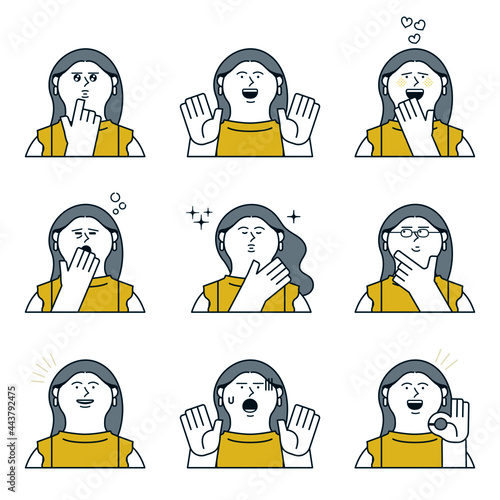 いろんな表情の女性