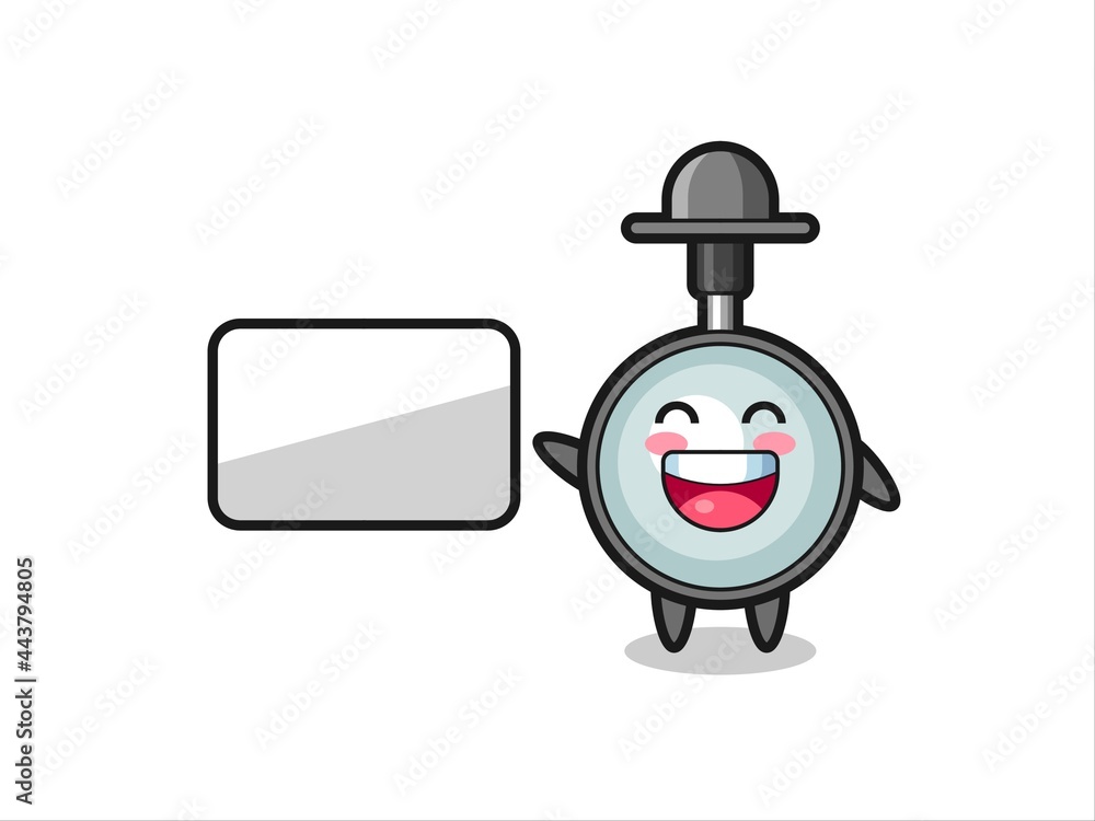 magnifying glass cartoon illustration doing a presentation magnifying glass cartoon illustration doing a presentation