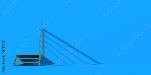 Stairs on blue background. Banner. 3d illustration.