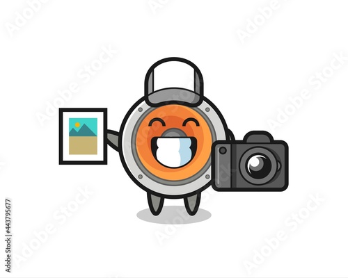 Character Illustration of loudspeaker as a photographer