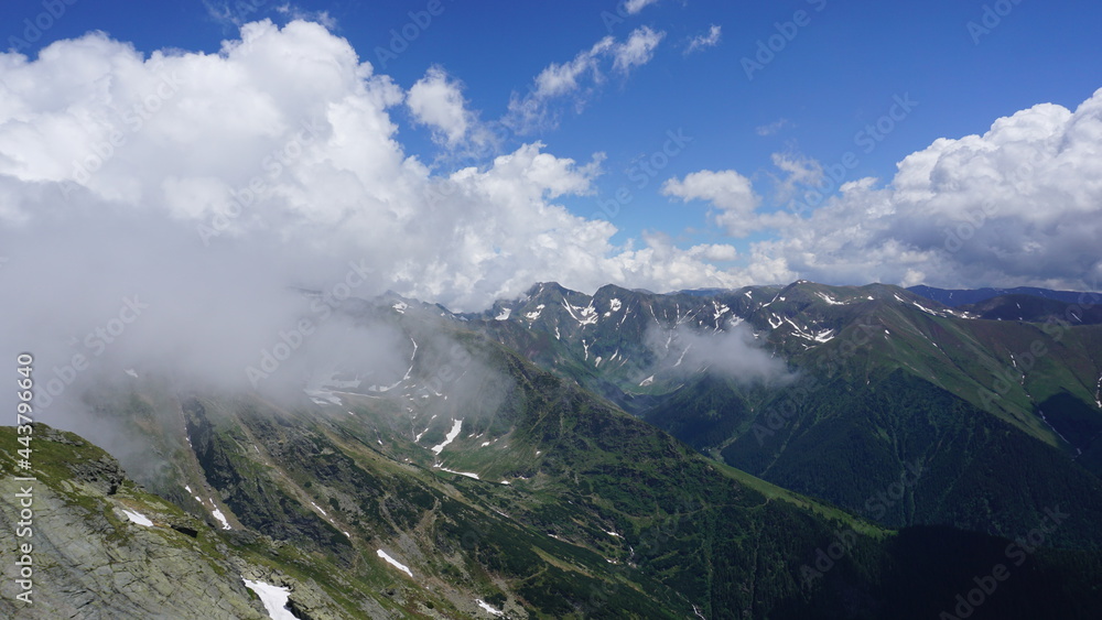 landscape with clouds in the mountains