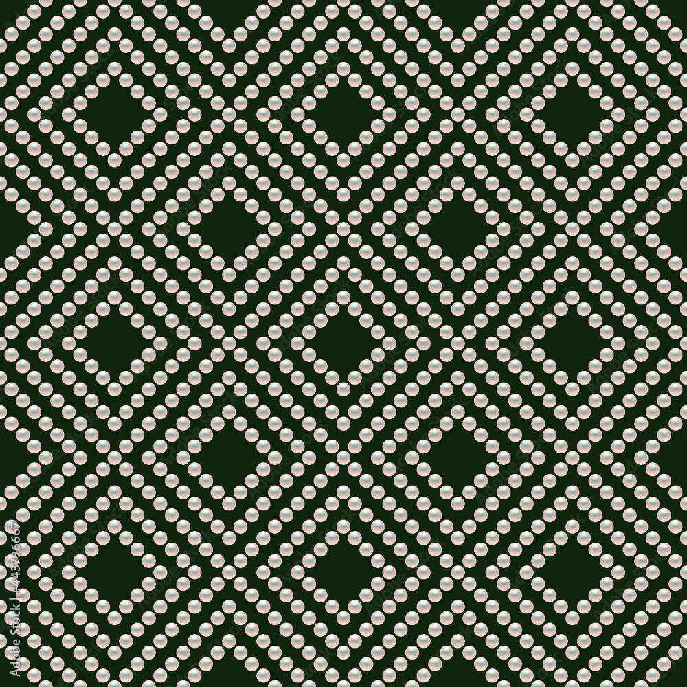 Green luxury background with pearls. Seamless vector illustration. Green luxury background with pearls. Seamless vector illustration.