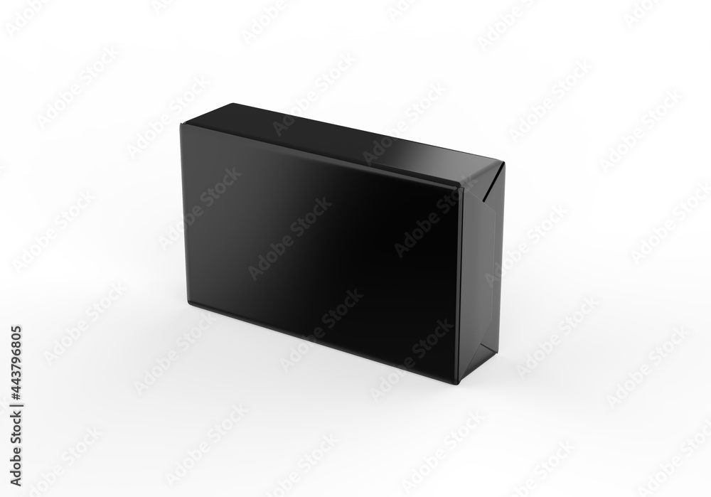 Fototapeta premium Soap and butter block wrap box mockup on isolated white background, packaging product package for design presentation, 3d illustration