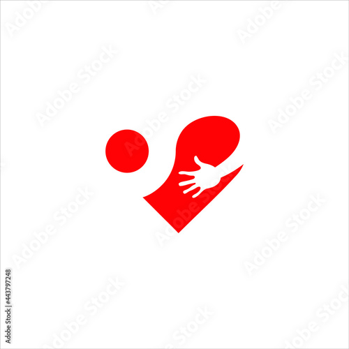 Red Love sex Logo Design Monogram of love and Hand Graphic Element Icon logo