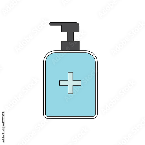 Disinfection. Hand sanitizer bottle icon, washing gel. Vector illustrationDisinfection. Hand sanitizer bottle icon, washing gel. Vector illustration 