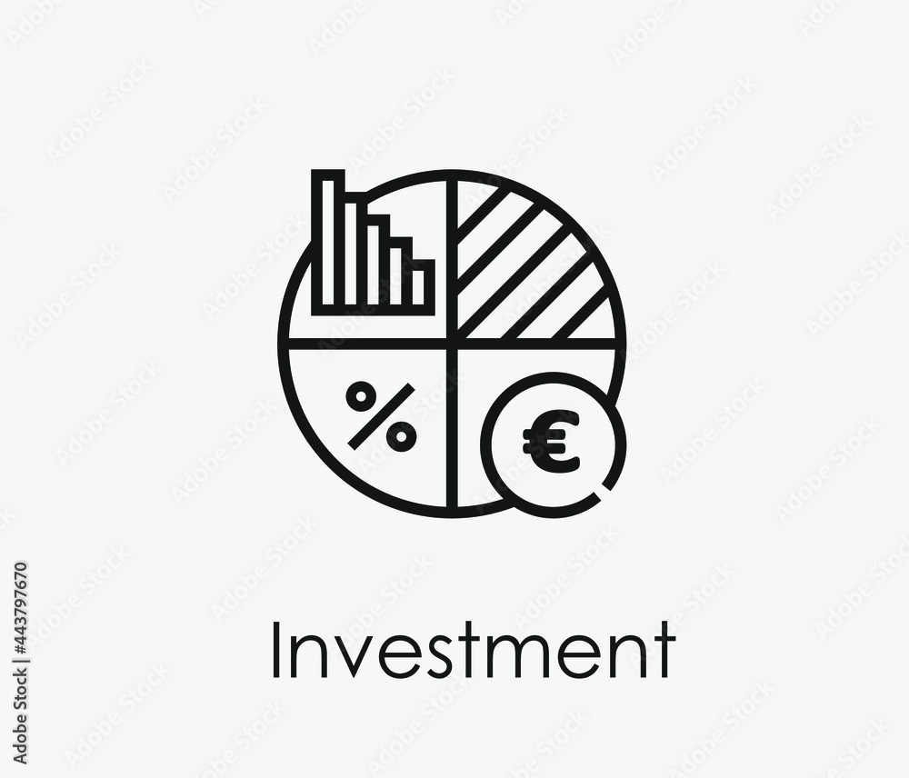 Investment vector icon. Editable stroke. Symbol in Line Art Style for Design, Presentation, Website or Apps Elements, Logo. Pixel vector graphics - Vector Investment vector icon. Editable stroke. Symbol in Line Art Style for Design, Presentation, Website or Apps Elements, Logo. Pixel vector graphics - Vector