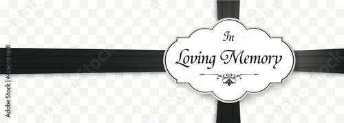 Loving Memory Obituary Emblem Black Ribbon Header