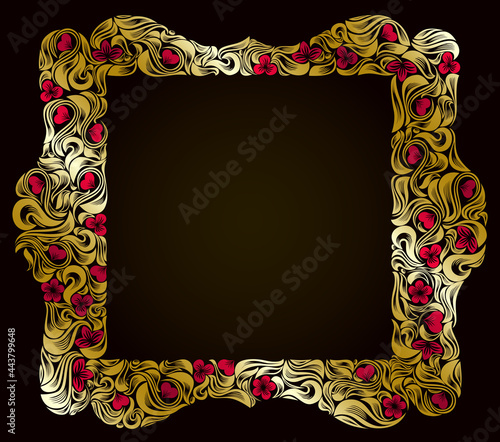 Floral frame made of leaves...
