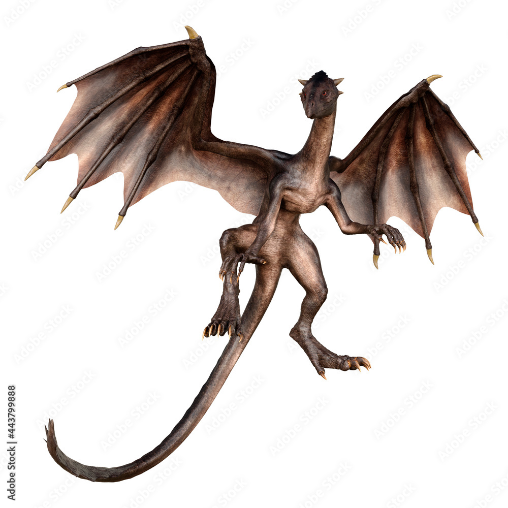 Fototapeta premium 3D Rendering Fairy Tale Dragon on White
