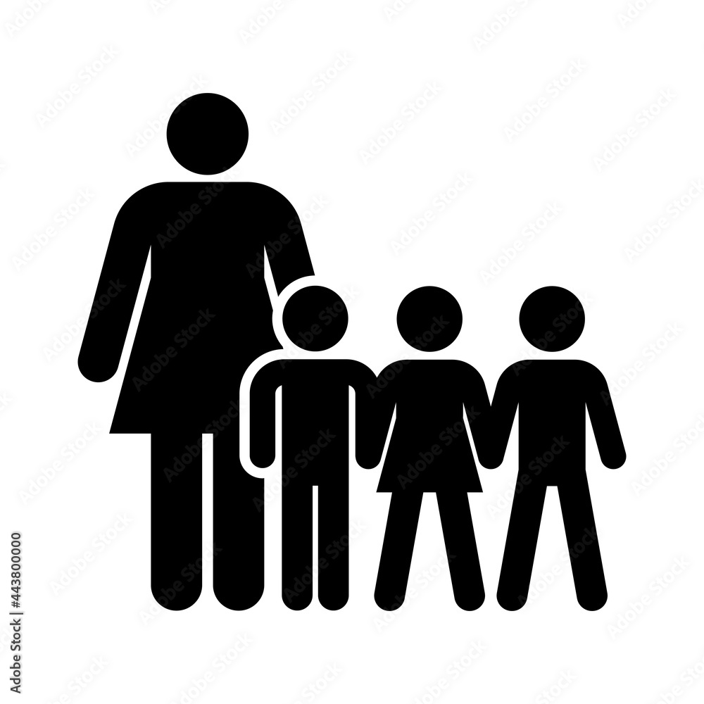 Family logo concept. Mother and children. Vector icon illustration. Family logo concept. Mother and children. Vector icon illustration.