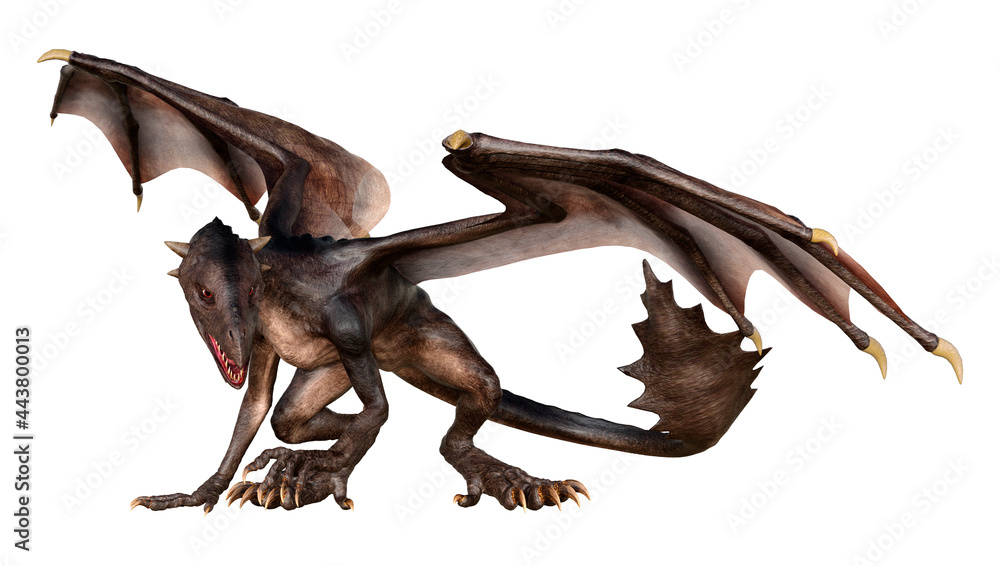 Fototapeta premium 3D Rendering Fairy Tale Dragon on White