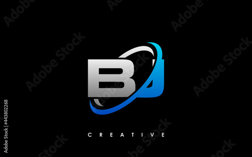 BJ Letter Initial Logo Design Template Vector Illustration