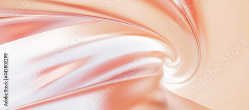 Colorful abstract panoramic background: geometric rose gold matte curve. ( Car backplate, 3D rendering computer digitally generated illustration.)