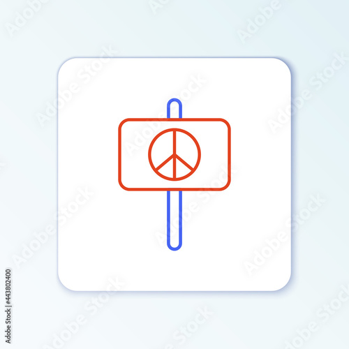 Line Peace icon isolated on white background. Hippie symbol of peace. Colorful outline concept. Vector