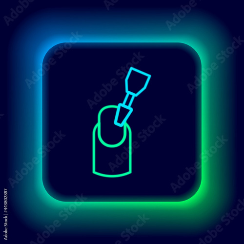 Glowing neon line Milling cutter for manicure icon isolated on black background. Apparatus for manicure. Manicure tools. Colorful outline concept. Vector