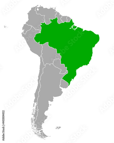 Karte von Brasilien in Südamerika