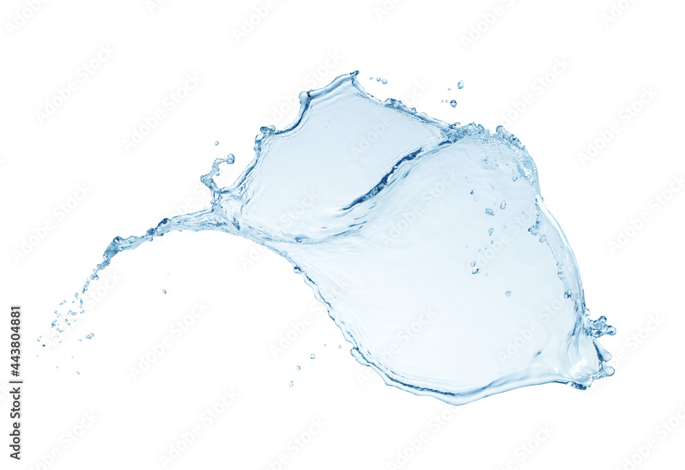 single pure water splash isolated on white background