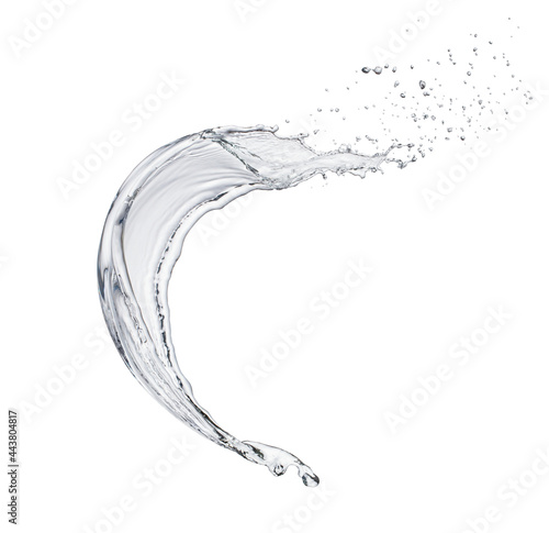 single pure water splash isolated on white background