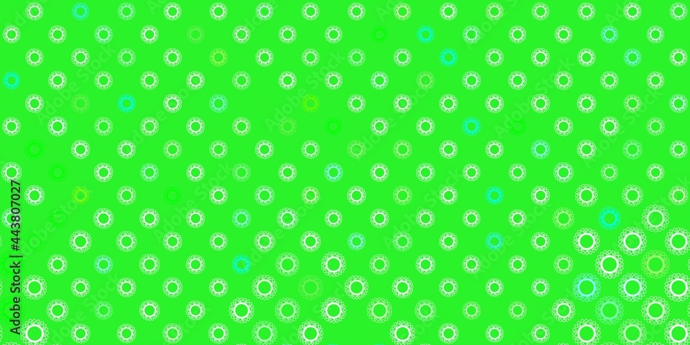 Light green vector pattern with coronavirus elements.