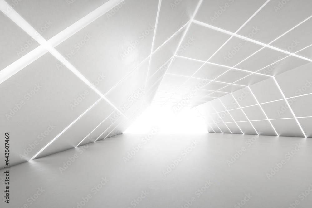 Abstract 3d rendering of empty futuristic tunnel room with light on the wall. Sci-fi concept. Abstract 3d rendering of empty futuristic tunnel room with light on the wall. Sci-fi concept.