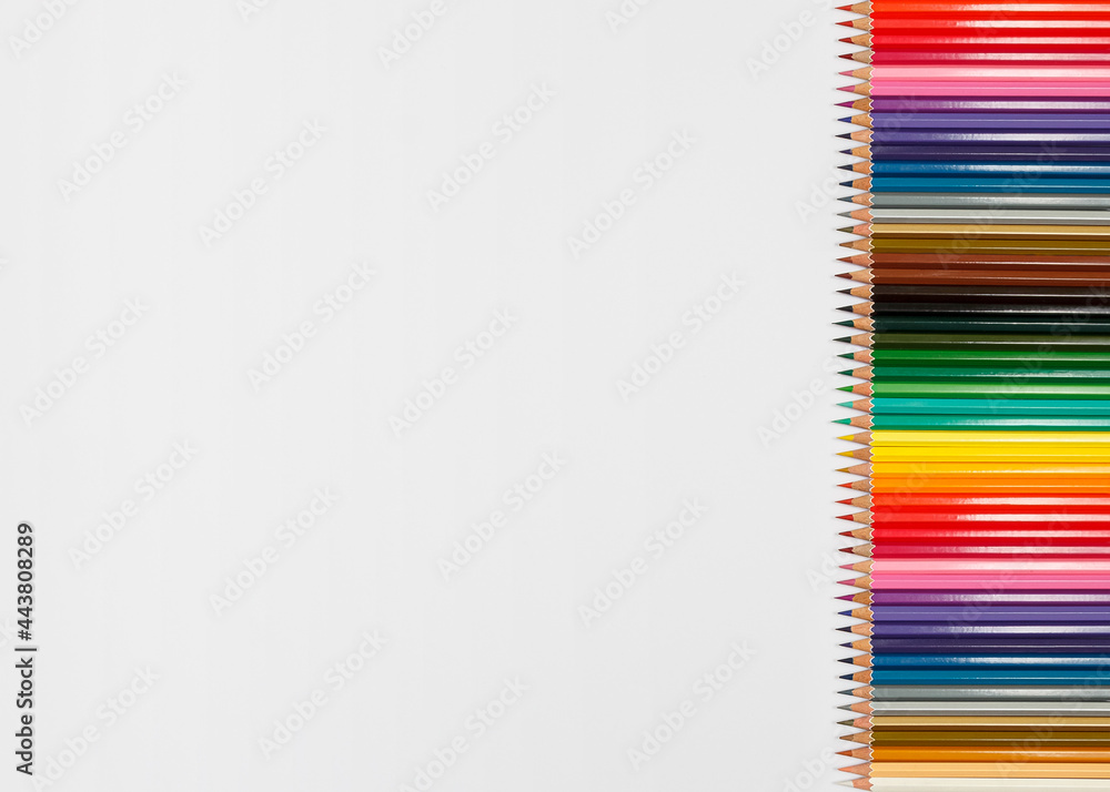 Fototapeta premium Row of color wooden pencils for 