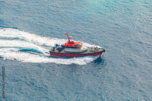 Pilot boat is on the way. Red Sea, Jeddah port
