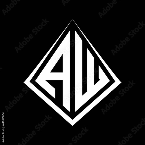 Free Download AW logo letters monogram with prisma shape design template - GFXLoad