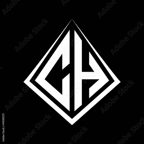 Free Download CH logo letters monogram with prisma shape design template - GFXLoad