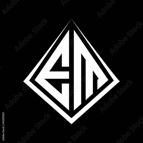 Free Download EM logo letters monogram with prisma shape design template - GFXLoad