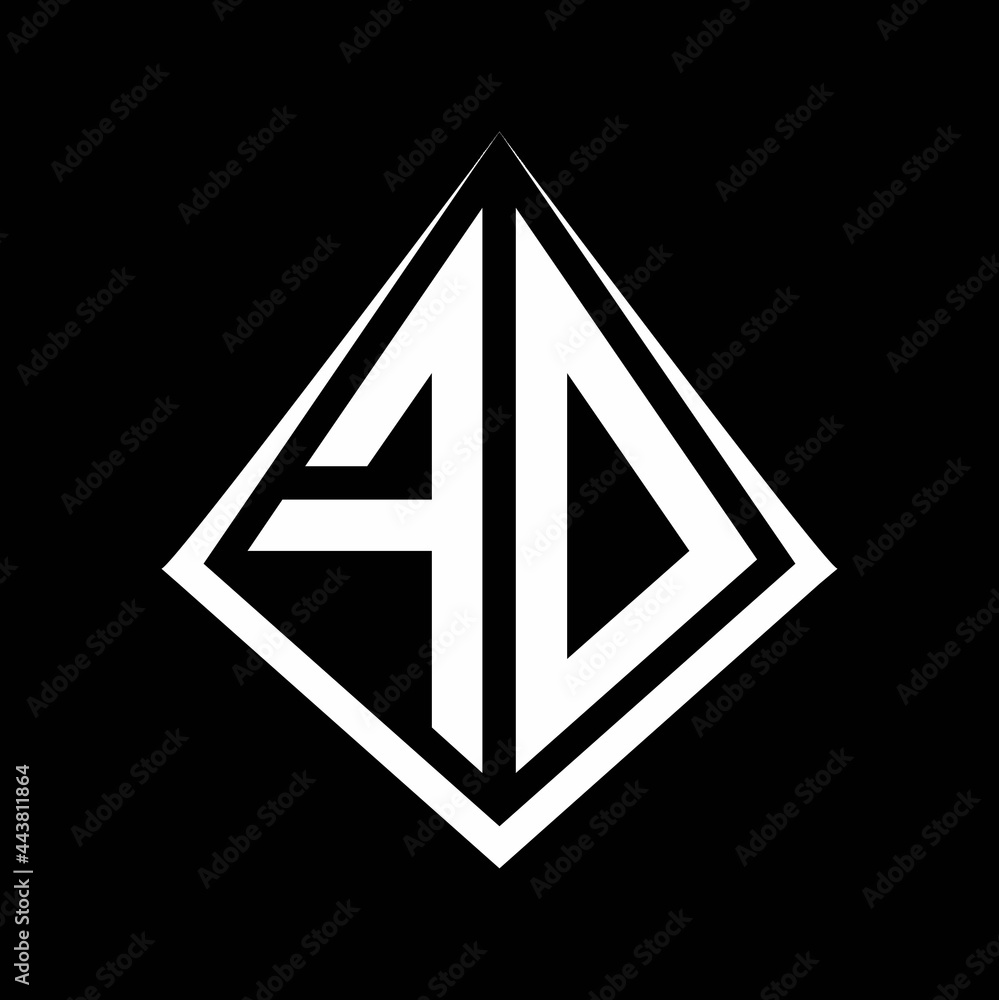 FO logo letters monogram with prisma shape design template FO logo letters monogram with prisma shape design template