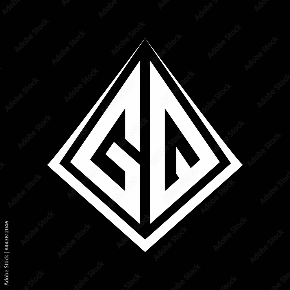 GQ logo letters monogram with prisma shape design template GQ logo letters monogram with prisma shape design template