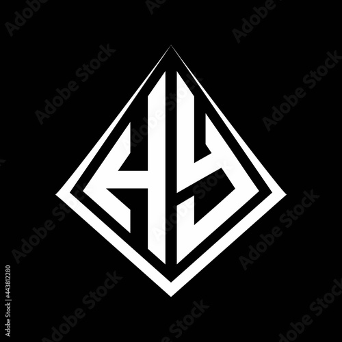 Free Download HY logo letters monogram with prisma shape design template - GFXLoad