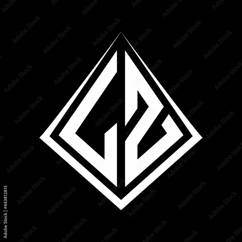 LZ logo letters monogram with prisma shape design template LZ logo letters monogram with prisma shape design template