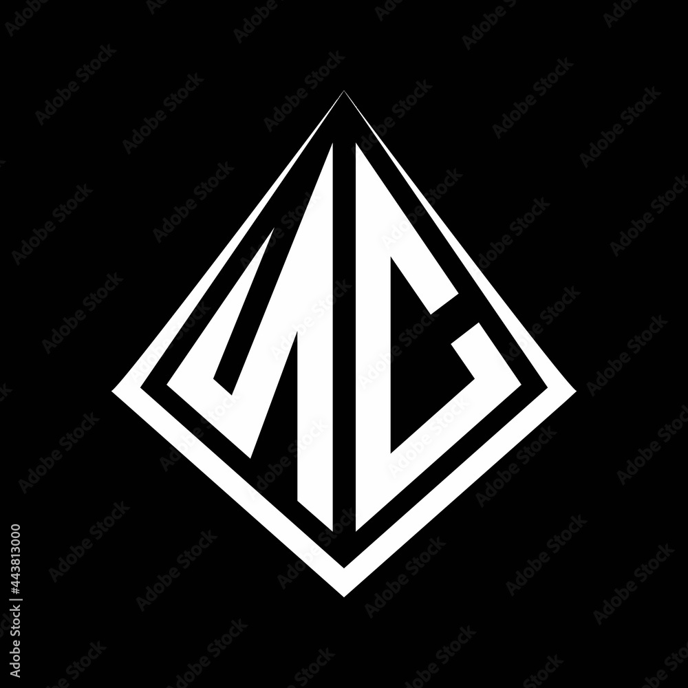 NC logo letters monogram with prisma shape design template NC logo letters monogram with prisma shape design template