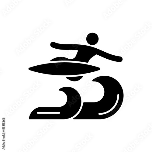 Photography Air surfing technique black glyph icon
