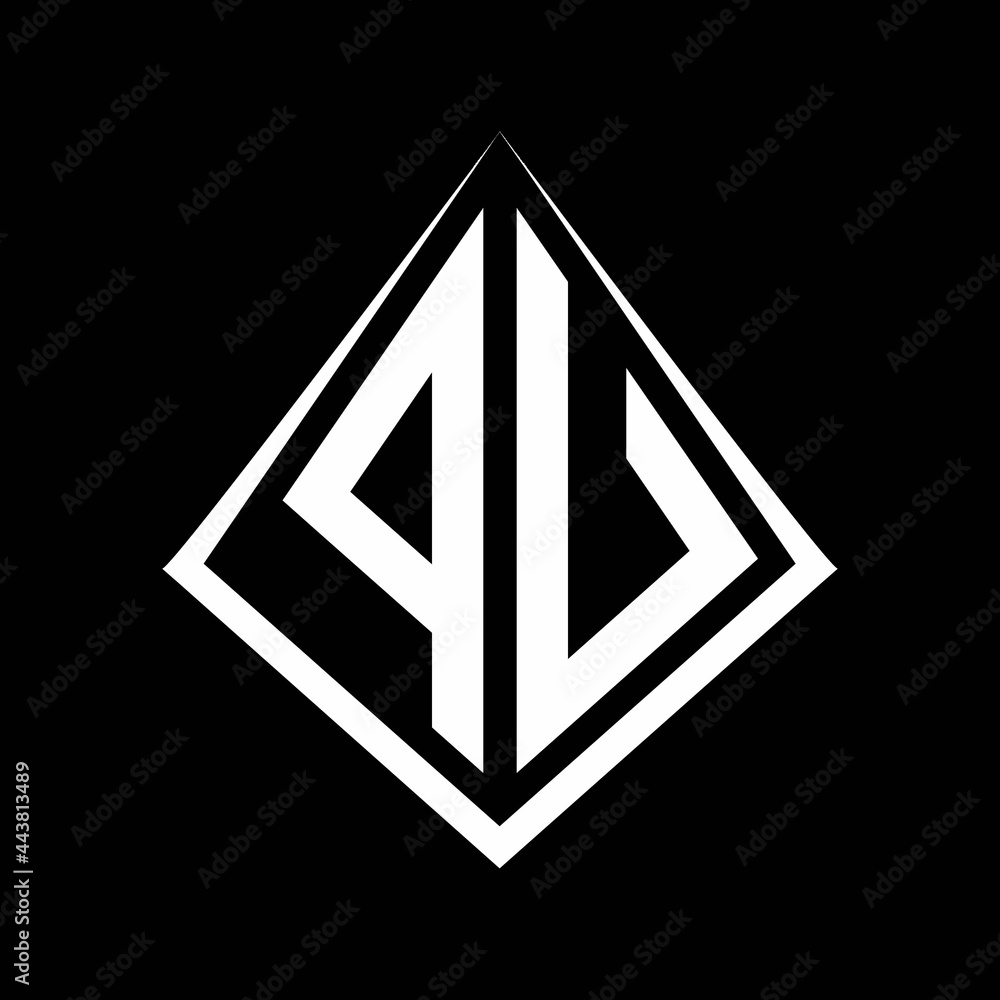 PU logo letters monogram with prisma shape design template PU logo letters monogram with prisma shape design template