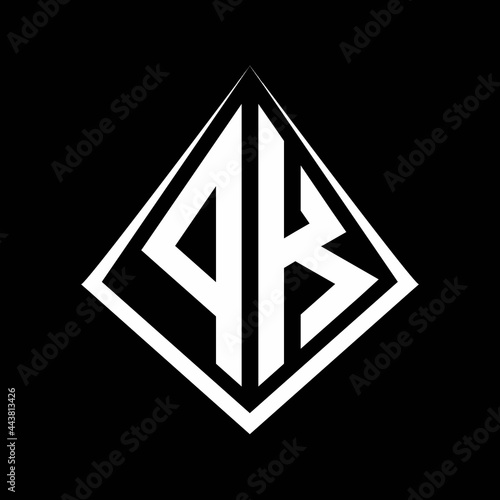 Free Download PK logo letters monogram with prisma shape design template - GFXLoad