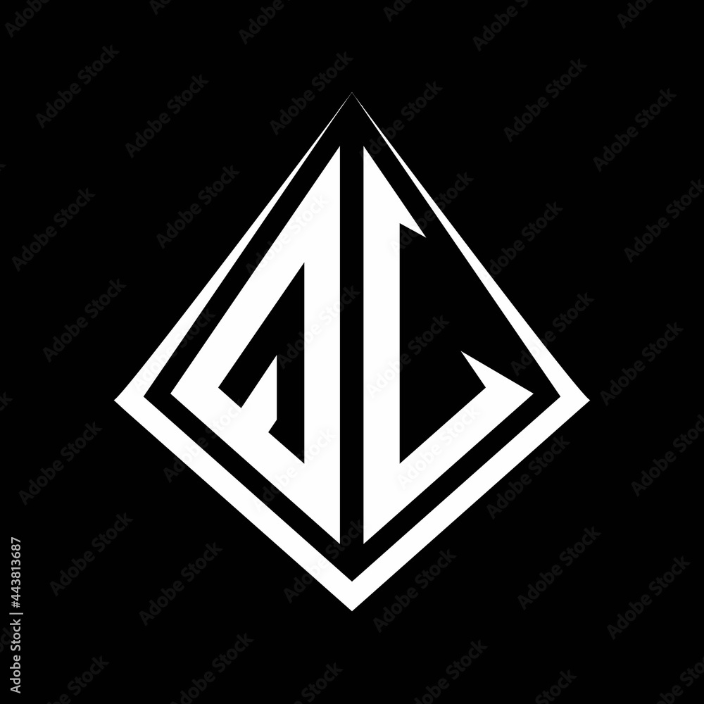 QV logo letters monogram with prisma shape design template QV logo letters monogram with prisma shape design template