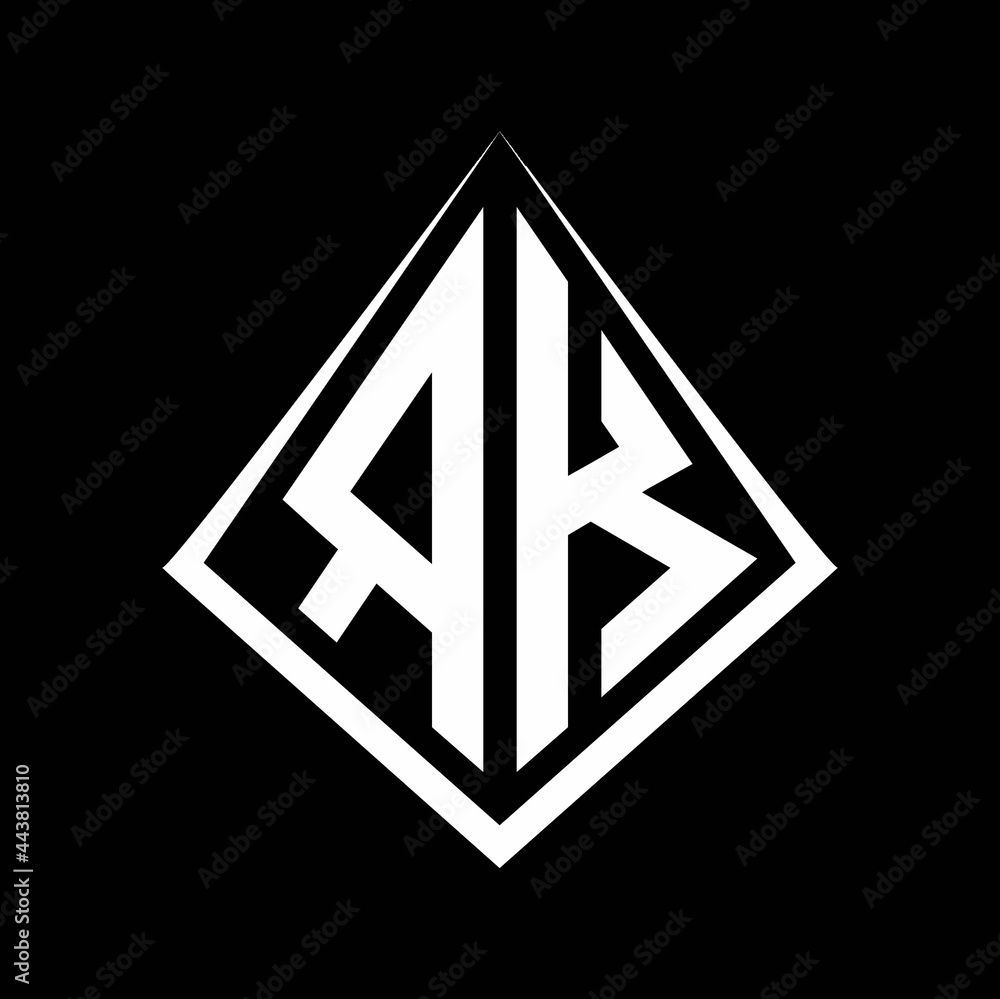 RK logo letters monogram with prisma shape design template RK logo letters monogram with prisma shape design template