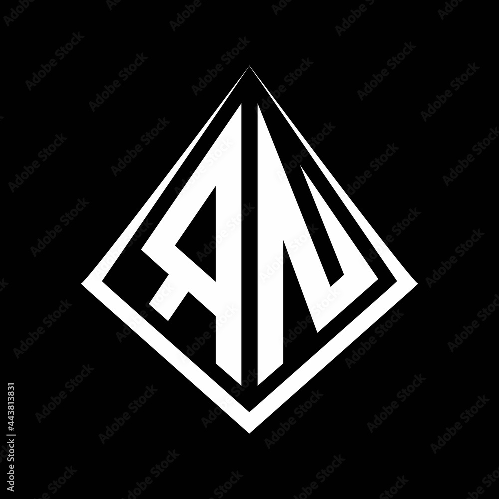 RN logo letters monogram with prisma shape design template RN logo letters monogram with prisma shape design template