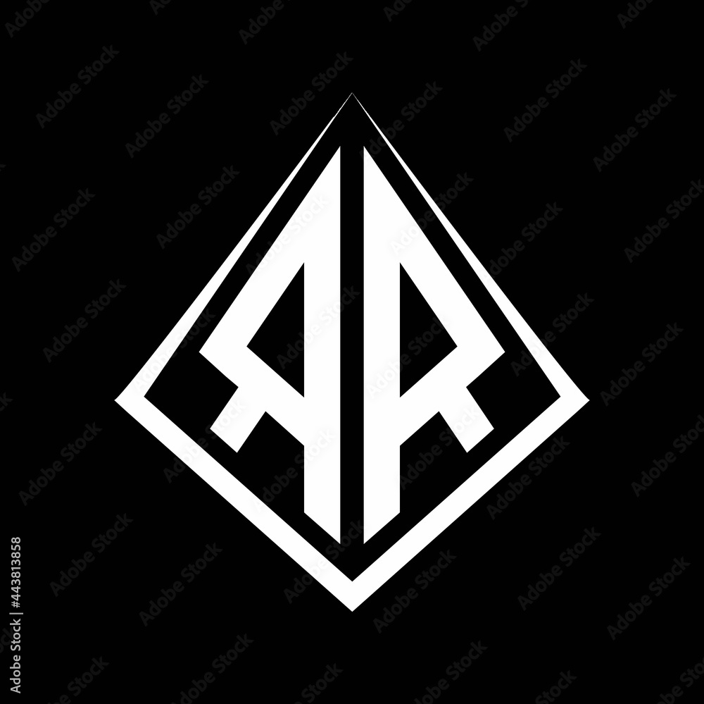 RR logo letters monogram with prisma shape design template RR logo letters monogram with prisma shape design template